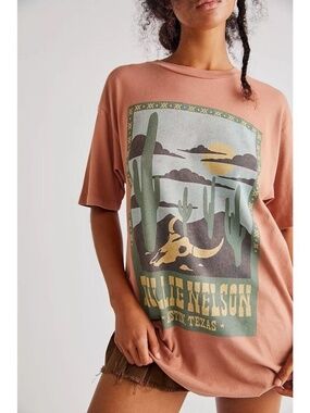FREE PEOPLE Daydreamer Willie Nelson Tee Shirt OS